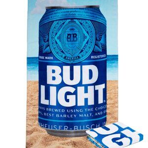 Bud Light Beach Towel * Brand New with Tags * 34" X 64".